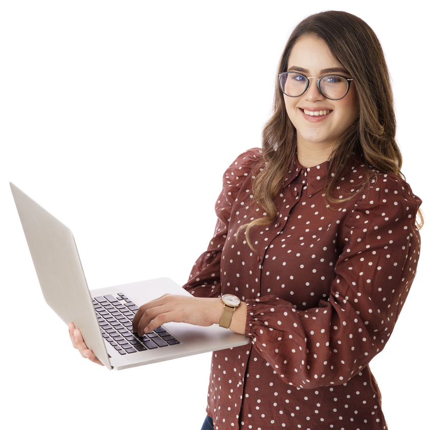 Illustration of a teacher working on a laptop