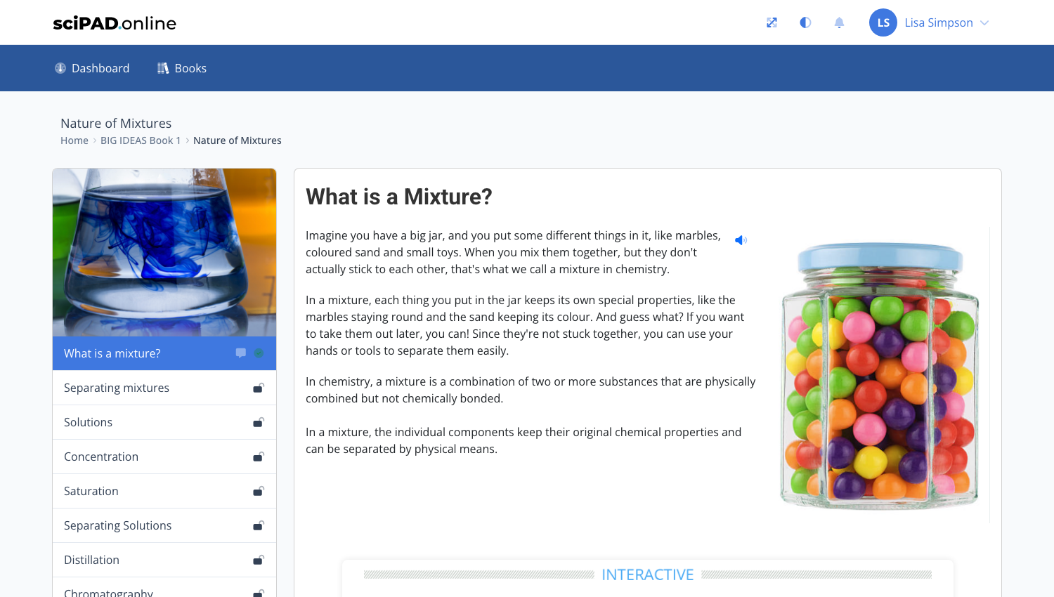 The student lesson page with the Download PDF button